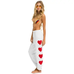 HEART STITCH 4 SWEATPANTS - WHITE