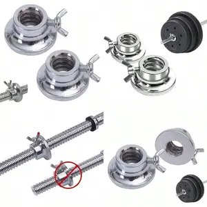 Pack Dumbbell Collars Spin Locking Nut With Ty Lock Screw Clamps For 1'' Standard Threaded Dumbbell Handles Weight Bar Hand Weight Set Barbell Adjustable Dumbbells Weight Setdesheng