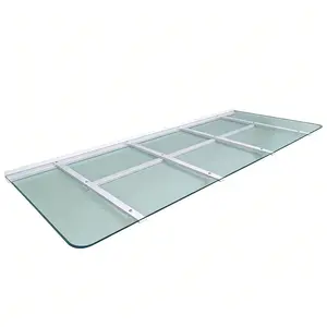 FixtureDisplays® 96 X 38" Heavy-Duty Window Well Cover, Transparent PVC with Metal Frame, Supports Up to 500 lbs, 90 Day Lead Time Outdoor Powder-Coated 10249-6111
