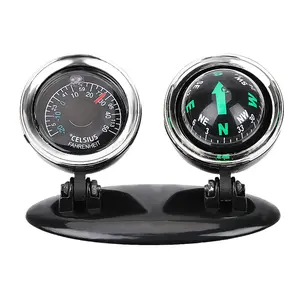 1PC Car Compass, Accurate Readout 2 IN 1 Compass Thermometer, Plastic Dashboard Guide Ball, Navigation Tools for Vehicle/ Car