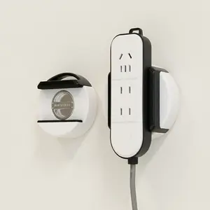 Reusable Suction Cup Wall Organizer for Power Strips & Remotes, No-Drill Mount for Home, Office, Kitchen, Under Desk Cable Management