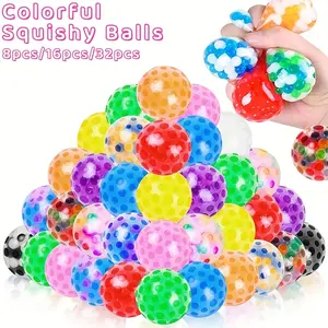8 pieces/set of party gifts, including round and square transparent balloons, pressure reducing clip balls, wet balls, bulk TPR water droplet ball gifts, Easter party gifts, birthday gifts, Easter gifts, casual style bags, and end of year gifts stress