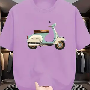 Vintage Scooter Vespa Style Graphic Cotton T-Shirt, Valentine's Day Gift for  Him, Fashion Cute Oversized Comfort Outfit for Scooter Lover Friends