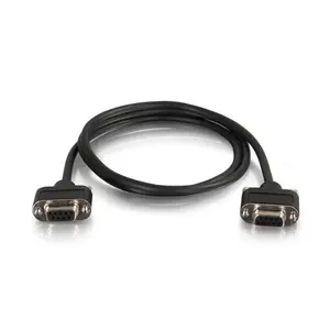 C2G 52179 25ft (7.6m) Serial RS232 DB9 Null Modem Cable with Low Profile Connectors F/F - In-Wall CMG-Rated