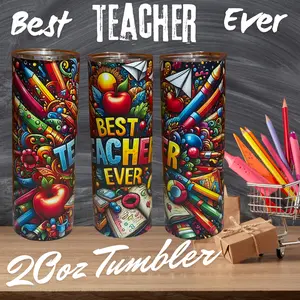 T Cuts Creations 20oz Stainless Steel Portable Water Bottle - Vibrant Design Best Teacher Tumbler, Non-Toxic Plastic-Free Kitchenware Drinkware for Teachers, Non-Toxic Water Bottles, Plastic-Free Water Bottles