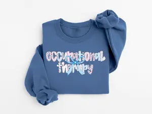Occupational Therapy Sweatshirt T-shirt, Coquette Bow OT Shirt, Cute Occupational Therapist Shirt, Gift for OTA, Special Education Shirt, OT Gift Crewneck Womenswear