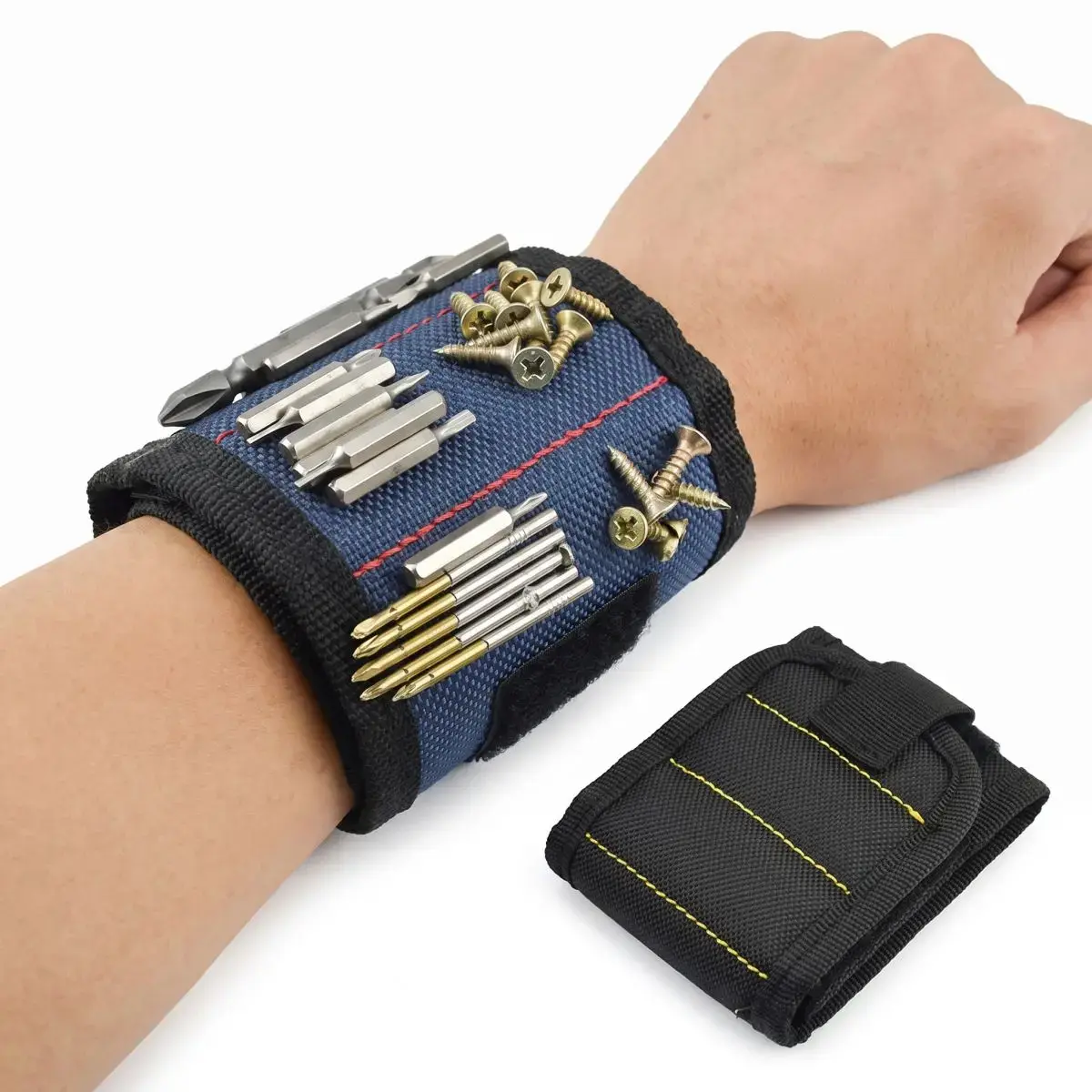 Magnetic Wristband, Tool Holder with Strong Magnets for Holding Screws, Nails, Drill Bits, Adjustable Breathable Wrist Wrap for Men, Women, DIY Handyman, Carpenter, Electrician, Home Repair & Craft Work ﻿