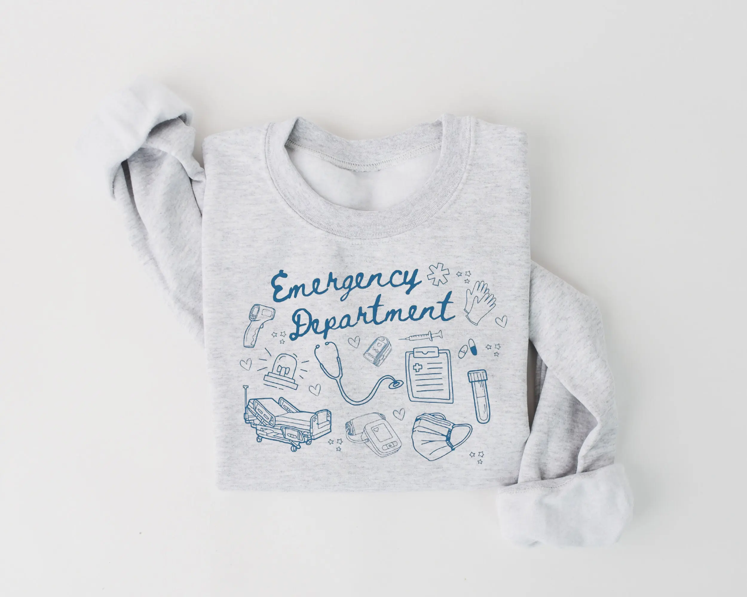 Emergency Department Sweatshirt, ER Nurse Crewneck, ED Physicians Assistant Shirt, Gift for ER Doctor Emergency Room Apparel Doodle