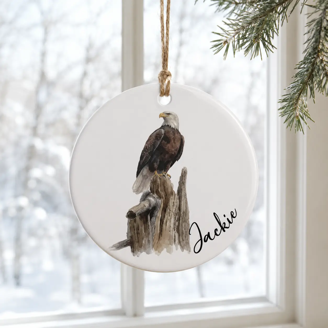 Bald Eagle Jackie Ceramic Ornament, Big Bear Lake Bird Lover Keepsake Gift, Jackie and Shadow, Sandy and Luna, Pip Watch