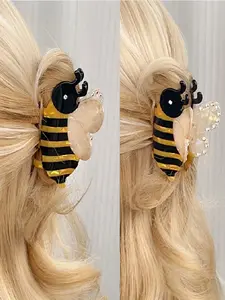 Adorable Bee Hair Claw Clip, Cute Animal Design, Large Size, Perfect Christmas Holiday Accessory, All Seasons Fashion, Flat Claw Clips