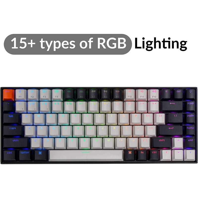 K2 75% Layout Hot-Swappable Bluetooth Wireless/Usb Wired Mechanical Keyboard with Gateron G Pro Brown Switch/Double-Shot Keycaps/Rgb Backlit 84-Key Computer Keyboad for Mac Windows Version 2