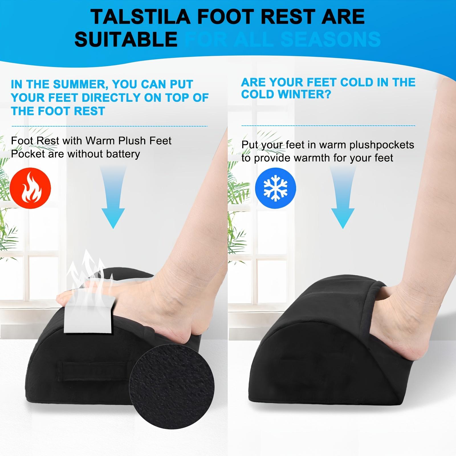 Useful Footrest Under The Desk, Featuring a Warm Plush Foot Pocket, an Ergonomic Adjustable Memory Foam Design, Suitable for Use with Desks And Office Chairs