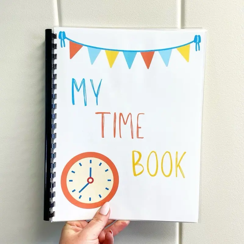 Time Activity Book - Colorful Cover with Clock Design and "MY TIME BOOK" Title, Fun Time Practice, Children Time Activity Book - Colorful Cover with Clock Design and "MY TIME BOOK" Title, Fun Time Practice, Children