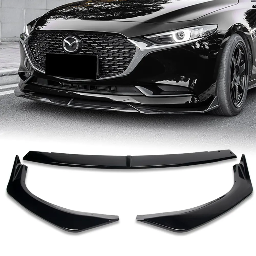 Sport-Style Front Bumper Lip Body Kit Spoiler Compatible with 2019 - 2023 Mazda 3 Sedan Only Bumper ( Do Not Fit For Hatchback Models )