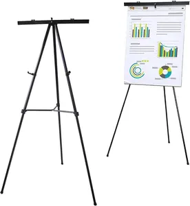 Lightweight Aluminum Flip-Chart Presentation Easel, 70 Inches, Black