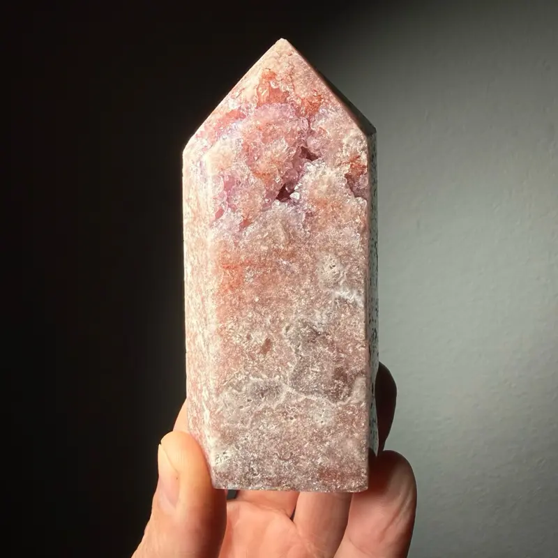 Druzy Pink Amethyst Tower, Sparkling Rose Pink Crystal Point, Natural Amethyst Cluster, One of a Kind Mineral Specimen