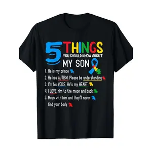 Autism Support T Shirt For Parents Of An Autistic Child 100 Cotton Black