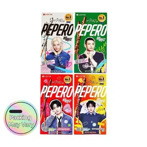 LOTTE Pepero Chocolate Cookie Sticks Variety Pack - 4 Flavors (Almond, White Chocolate, Original, Crunchy) - 4 Boxes 150g - K-Snack, Korean Snacks, Stray Kids Official Merchandise