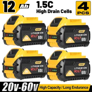 【1/2/4pack】12Ah 20V-60V DCB609 Battery for DeWalt Tools, High Capacity, 180Wh, Compatible with 20V/60V Cordless Power Tools