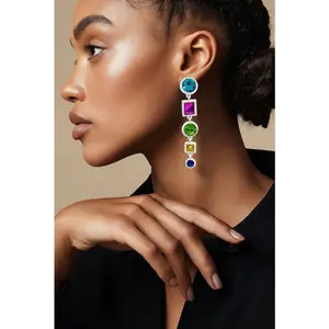 Dripping Colors- Drop Earrings