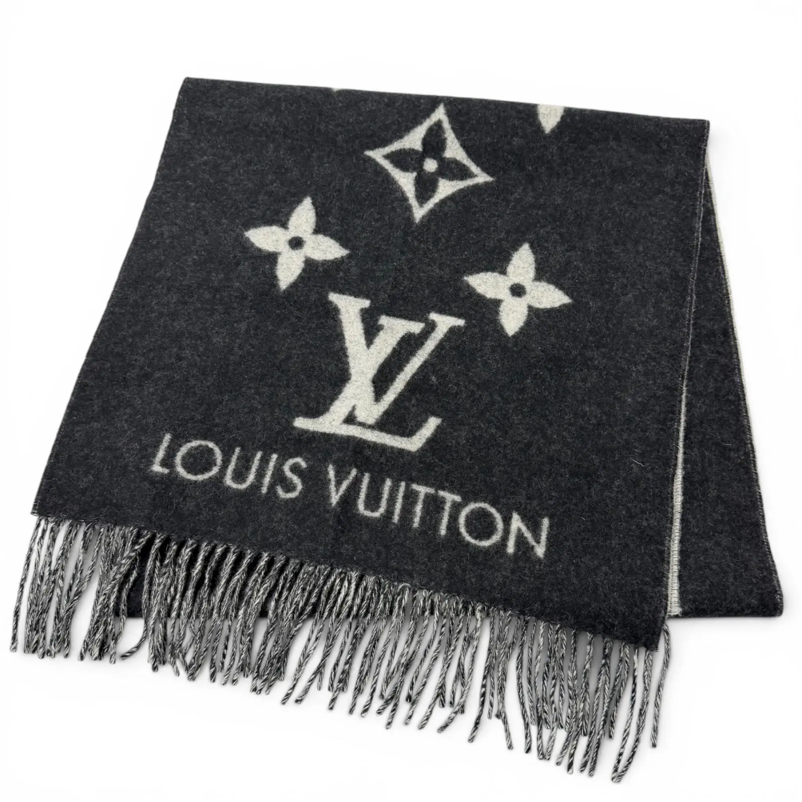 Pre-owned Louis Vuitton Cashmere Small Leather Goods Escale Reykjavik Monogram Scarf