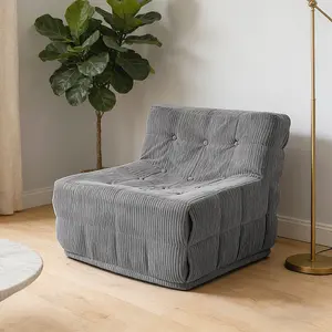 Corduroy cozy Sofa, Ergonomic Bean Bag Chair for Adults, High-Density Sponge Floor Sofa, Comfy Lounge Chair for Reading & Napping