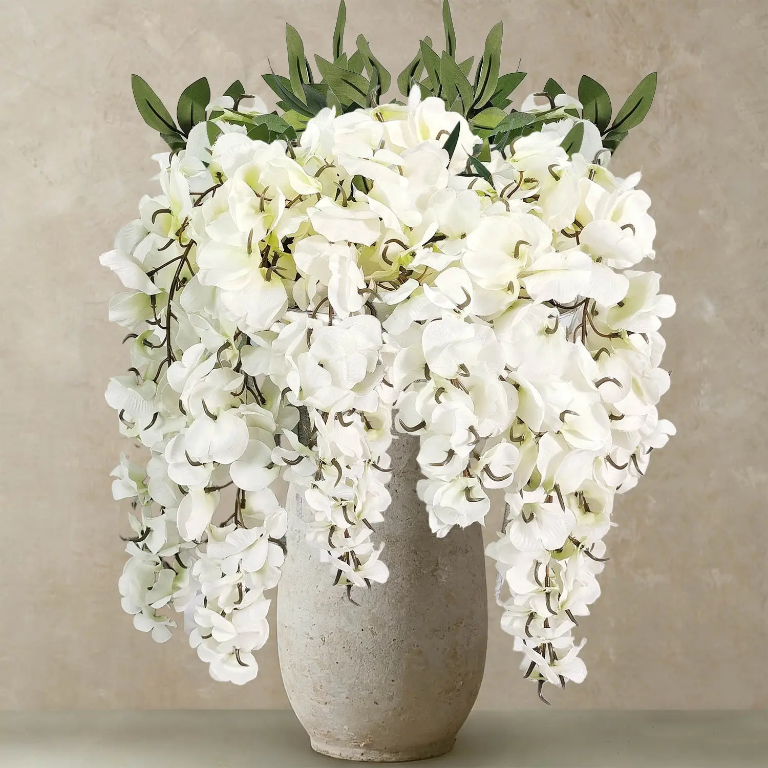 2pcs Artificial Flowers Faux Silk Wisteria, Indoor Plant Hanging Décor, Artificial Flower Decorations, Perfect for Home & Weddings, Enhance Your Space