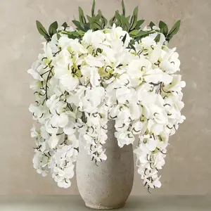2pcs Artificial Flowers Faux Silk Wisteria, Indoor Plant Hanging Décor, Artificial Flower Decorations, Perfect for Home & Weddings, Enhance Your Space