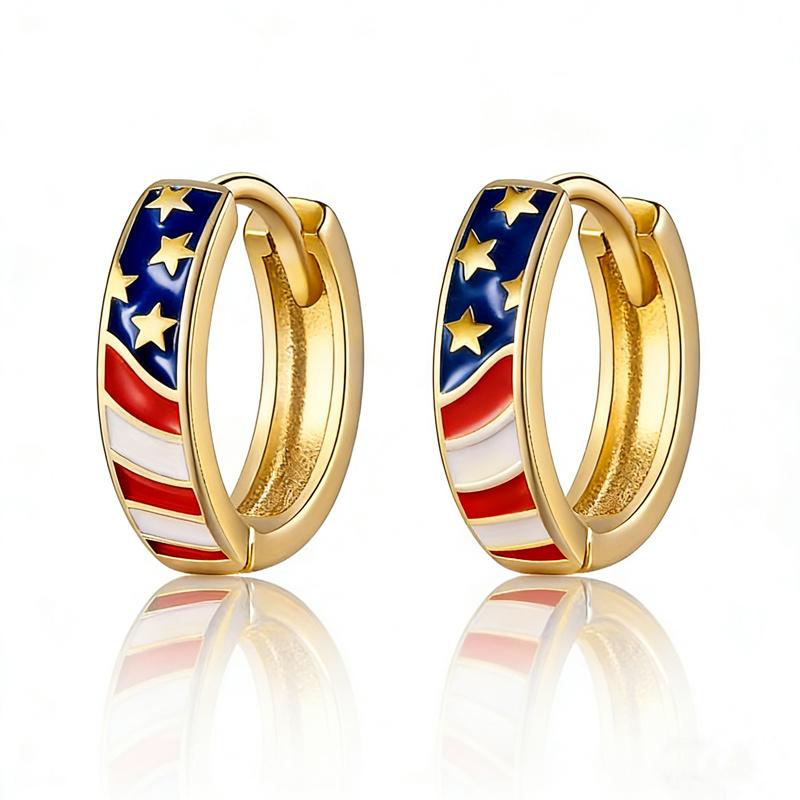 1/2-Pair (Half-Pair) Round Earrings Suitable for. Day, Easter, Valentine', Mother' Day & 4th of - Unisex Classic Buckle Clip- Ear Accessories, Year-Round Wear for Parties, Daily Outfits, Gift for Women & Men