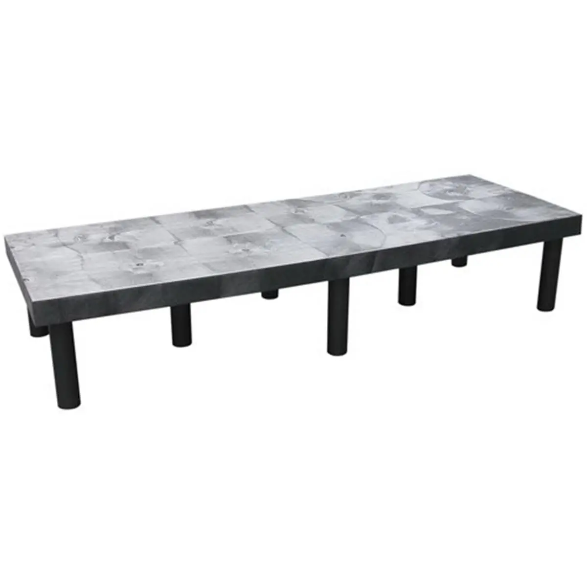Versatile Plastic Solid Top Dunnage Platforms - 36 in W, 66 in L, 12 in H, 1900 lbs Capacity, High Density Polyethylene (HDPE) for Manufacturing Environments