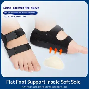 Adjustable Velcro Arch Support & Heel Pads, Non-Slip Shock Absorbing Heel Covers, Flat Foot Relief Insoles