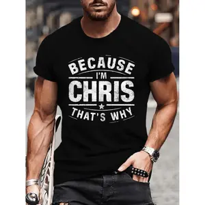 Versatile Summer Outdoor Cotton T-shirt Featuring Chris Illustration and Casual Short Sleeve Design
