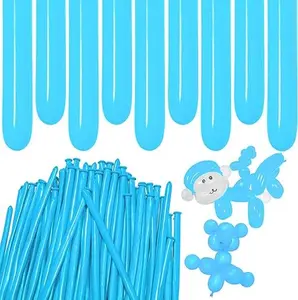Long Balloons Christmas Light Blue Thickening 260 for Tying Arch Twisting Latex Magic Skinny Birthday Party Wedding Decoration 12 Inches Rubber
