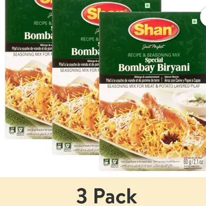 (3 pack) Shan Special Bombay Biryani Recipe & Seasoning Mix, 2.1 oz