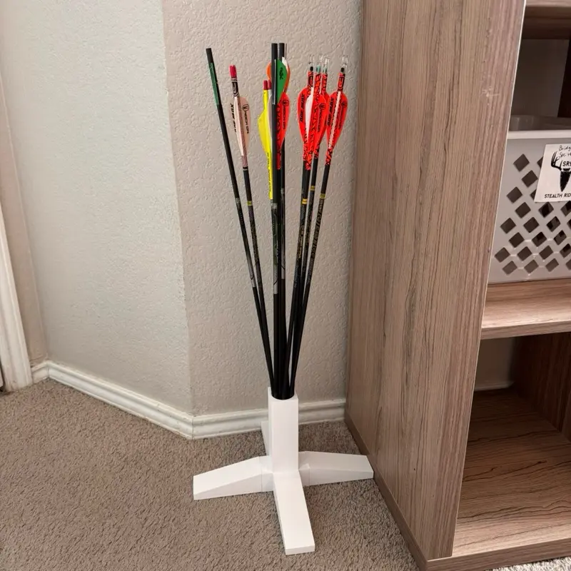 Indoor Arrow Caddy - White Storage Solution for Archery Arrows
