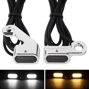 LED Handlebar DRL / Turn Signals for Harley® Dyna / Softail / Sportster | Chrome