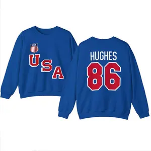 Retro USA HOCKEY Jack Hughes #86 Sweatshirt, Jack Hughes Tee, Short sleeve Crewneck Day Oversized, Women swears Top 90s Style swears