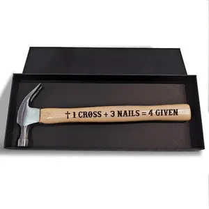 - Engraved Hammer - Christimas Gifts, Wooden Hammer for Housework - Christian Gifts For Men, Father - Anniversary Gifts - Wedding  For Handy Man (1  3 Nails 4 Given)