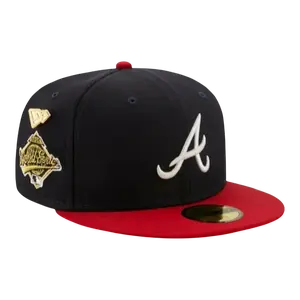 New Era 59Fifty MLB Atlanta Braves 1995 Logo History Fitted Hat Navy/Red