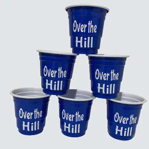 Custom Blue Shot Cups Disposable Plastic