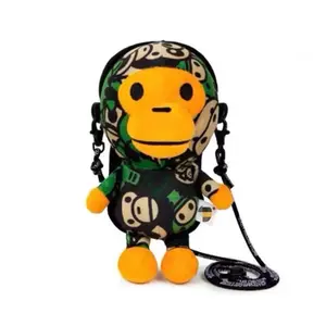Cute Monkey Plush Crossbody Bag – Soft Stuffed Animal Shoulder Bag Fun Collectible Gift for Kids Teens
