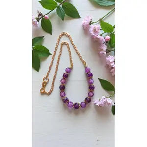 Purple Bead Necklace        (4790)