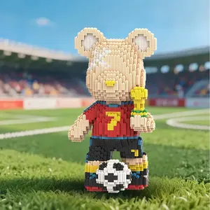3450 Pieces Football Bear Building Blocks Set, Soccer Building Block, Building Block Sets, 32cm High Creative Toy, Unisex Gift for Boys and Girls, Home Decoration