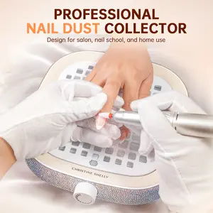 CHRISTINE SHELLY Nail Dust Collector, Powerful 4000RPM Vacuum Fan Vent Dust Collector Extractor Dust Suction Machine for Acrylic Nails Polishing, Nail Salon& Home