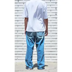Neo Blue Tinted Fade Medium Blue Baggy Jeans