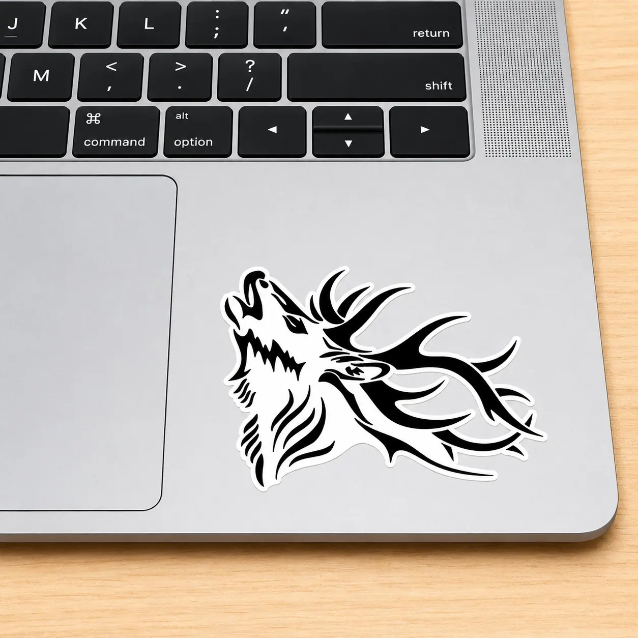 Tribal Stag Antlers Hunting Vinyl Sticker, Abstract Elk Head Decal for Car, Laptop, Tumbler, Helmet, Outdoor & Hunter Enthusiast