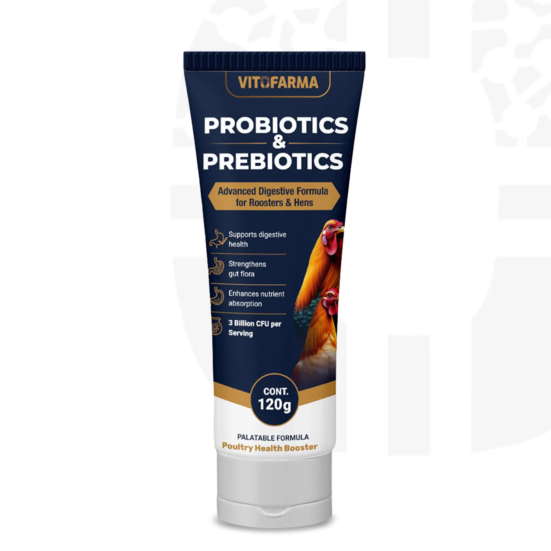 Probiotics & Prebiotics for Roosters 120g Poultry Digestive Supplement Daily Gut Health Support for Roosters Hens & Chickens