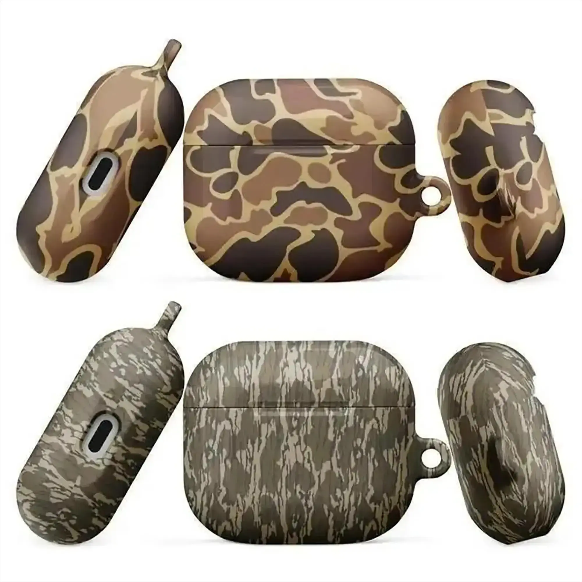 Bottomland Camo AirPods Case for AirPods 1 2 3 4, AirPods Pro 1 2 3, Duck Hunting Camouflage Pattern Earbuds Cover, Outdoor Protective Case