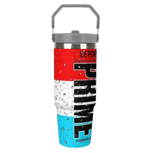 1pc 30oz Stainless Steel Tumbler, Prime Hydration Ice Pop Flavor, Perfect for Travel, Sports, Coffee, Great Gift Idea