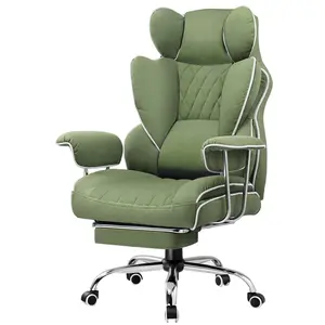 GTRACING Ergonomic Executive Cozy Fabric Gaming Office Chair with Footrest, Green
